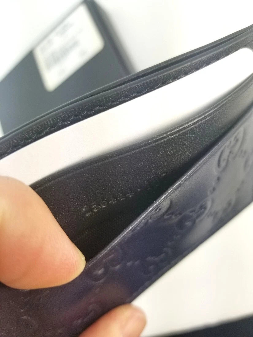 Gucci Guccissima Dark Blue Black Leather Card Case – view 4